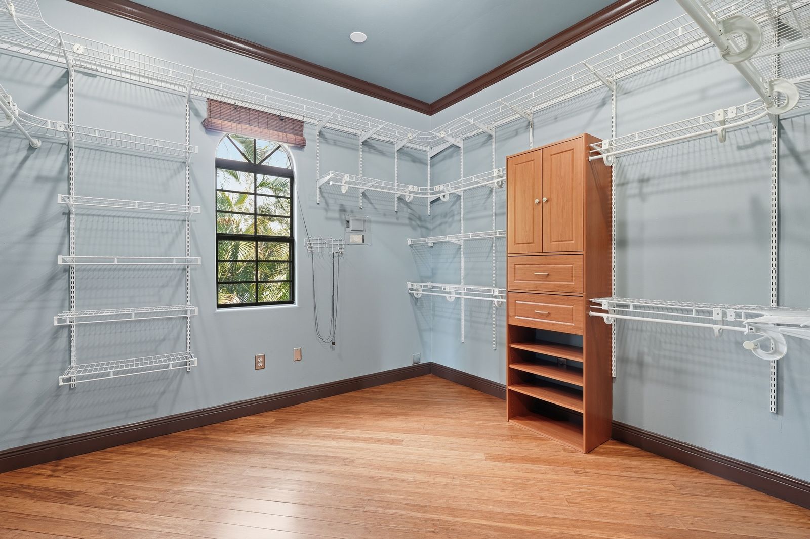 One of two walk-in closets in the primary suite