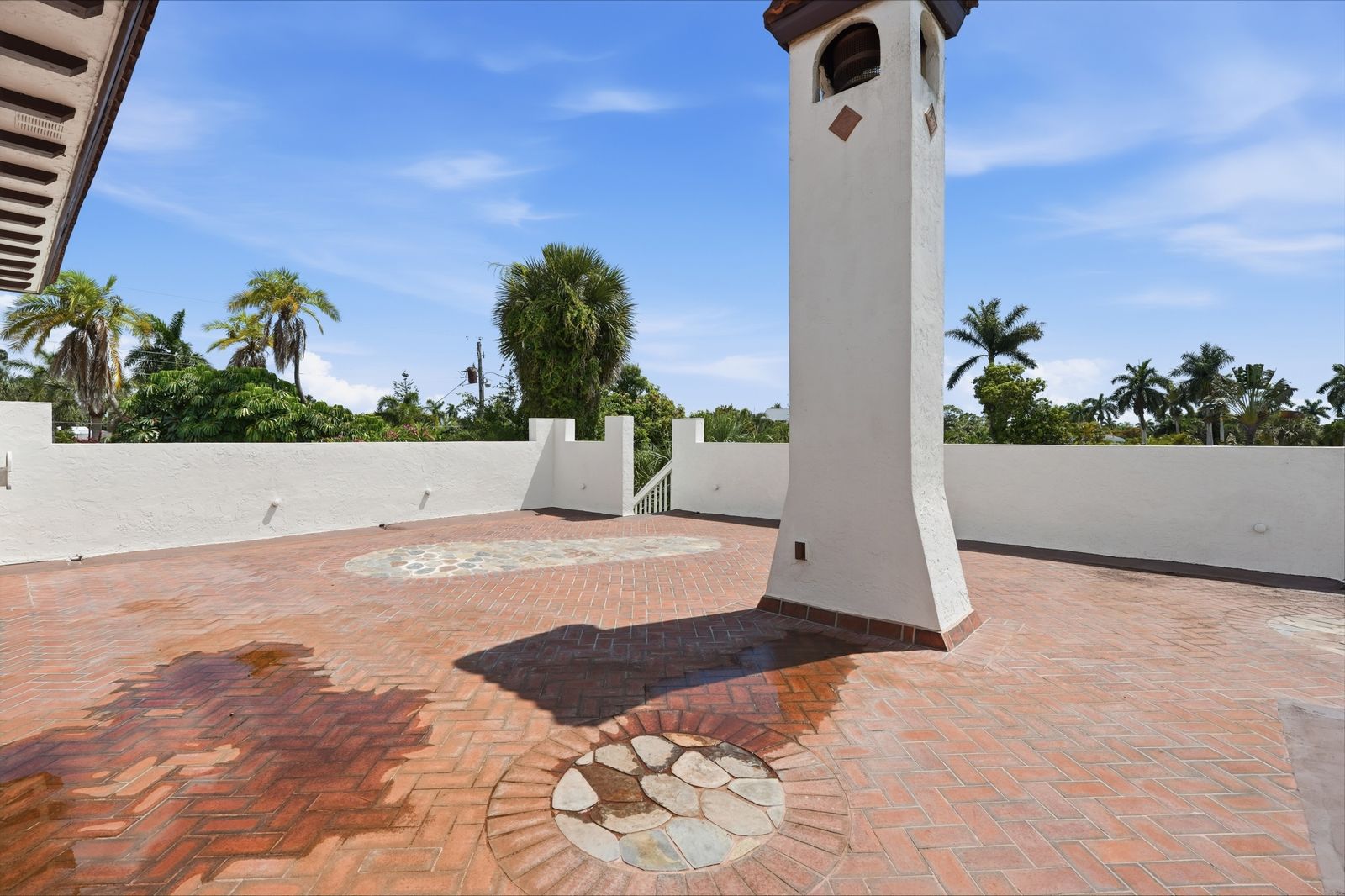 The private upstairs terrace and bell tower